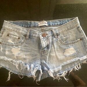 One Teaspoon Distressed Denim Shorts